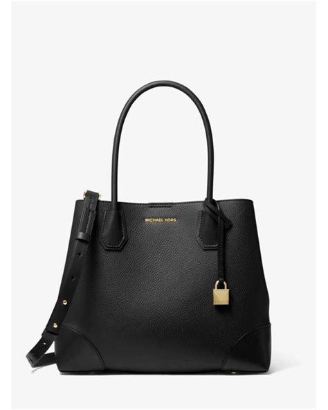 michael kors mercer gallery small faux pebbled leather tote bag|Michael Kors large signature tote.